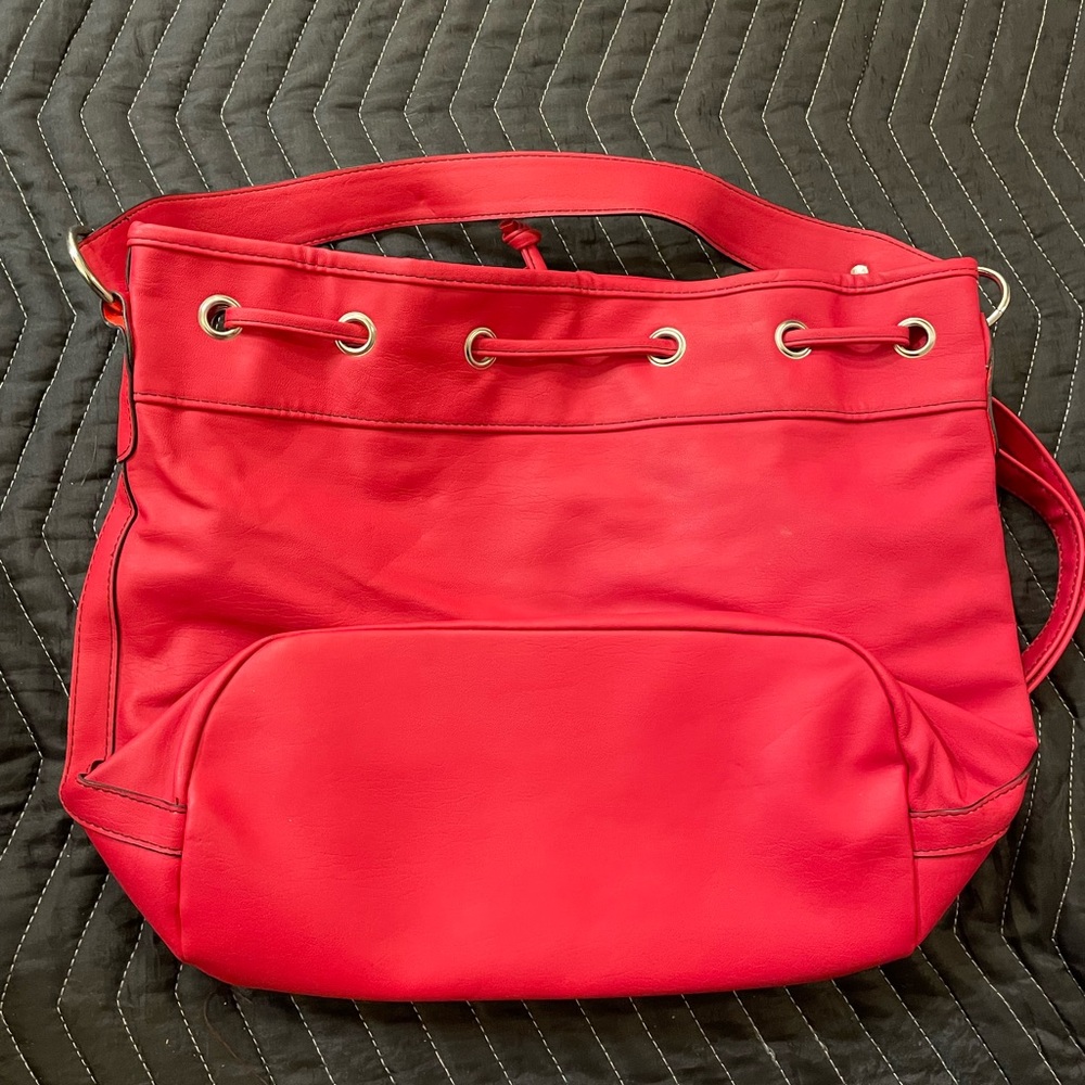 Stylish Tomato Red, Quick Pull Drawstring, Bucket… - image 3